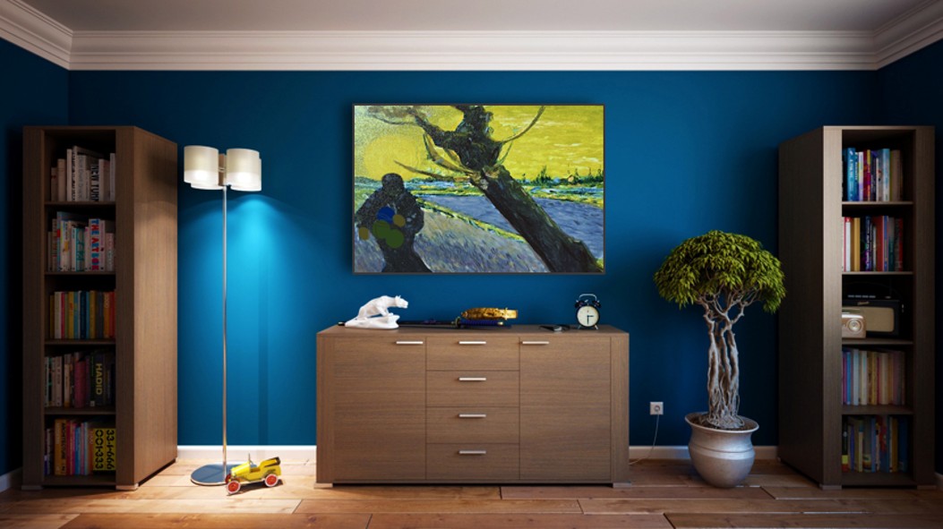 Concept of painting in a den.